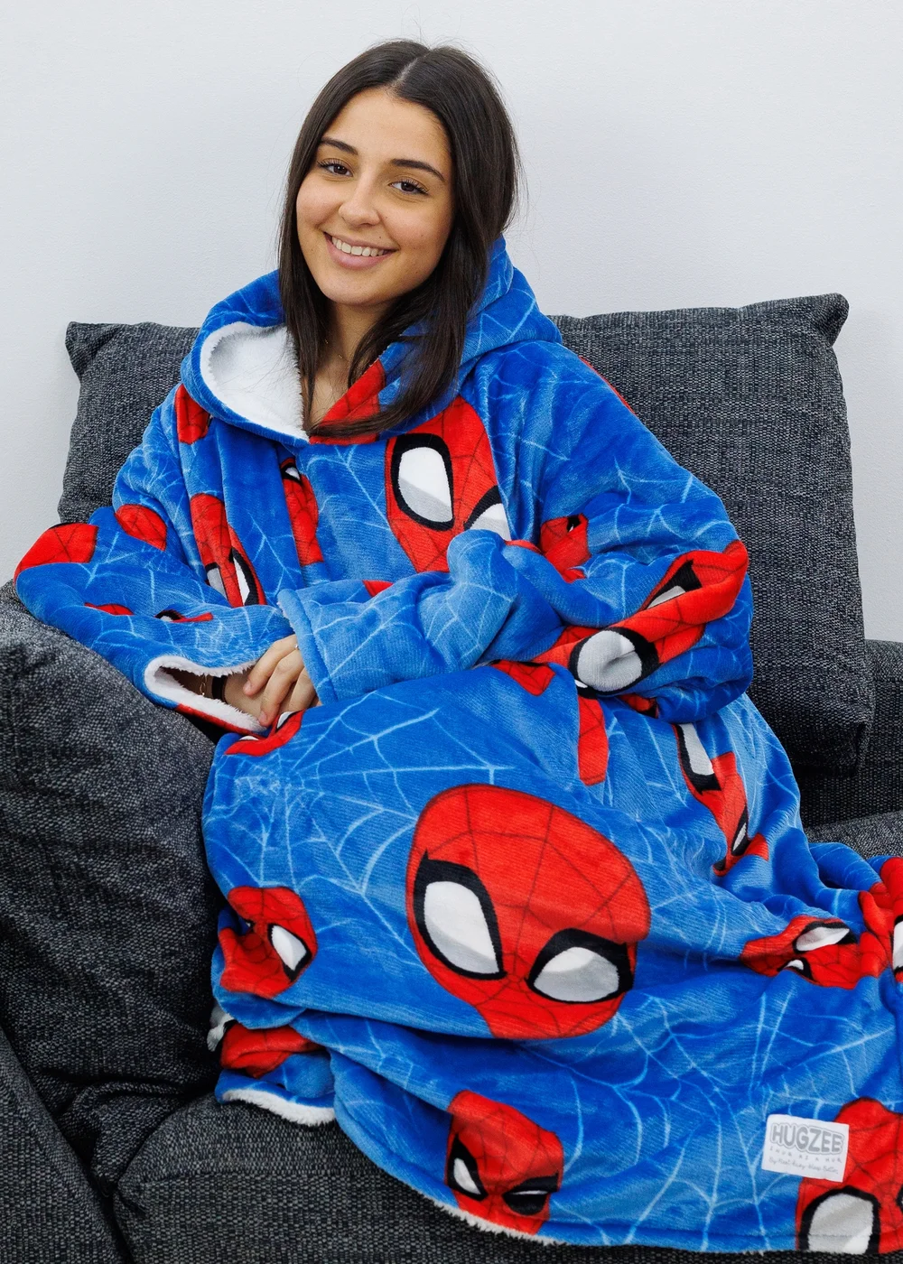 Spiderman Heads Up Wearable Hooded Fleece - Small Image 4