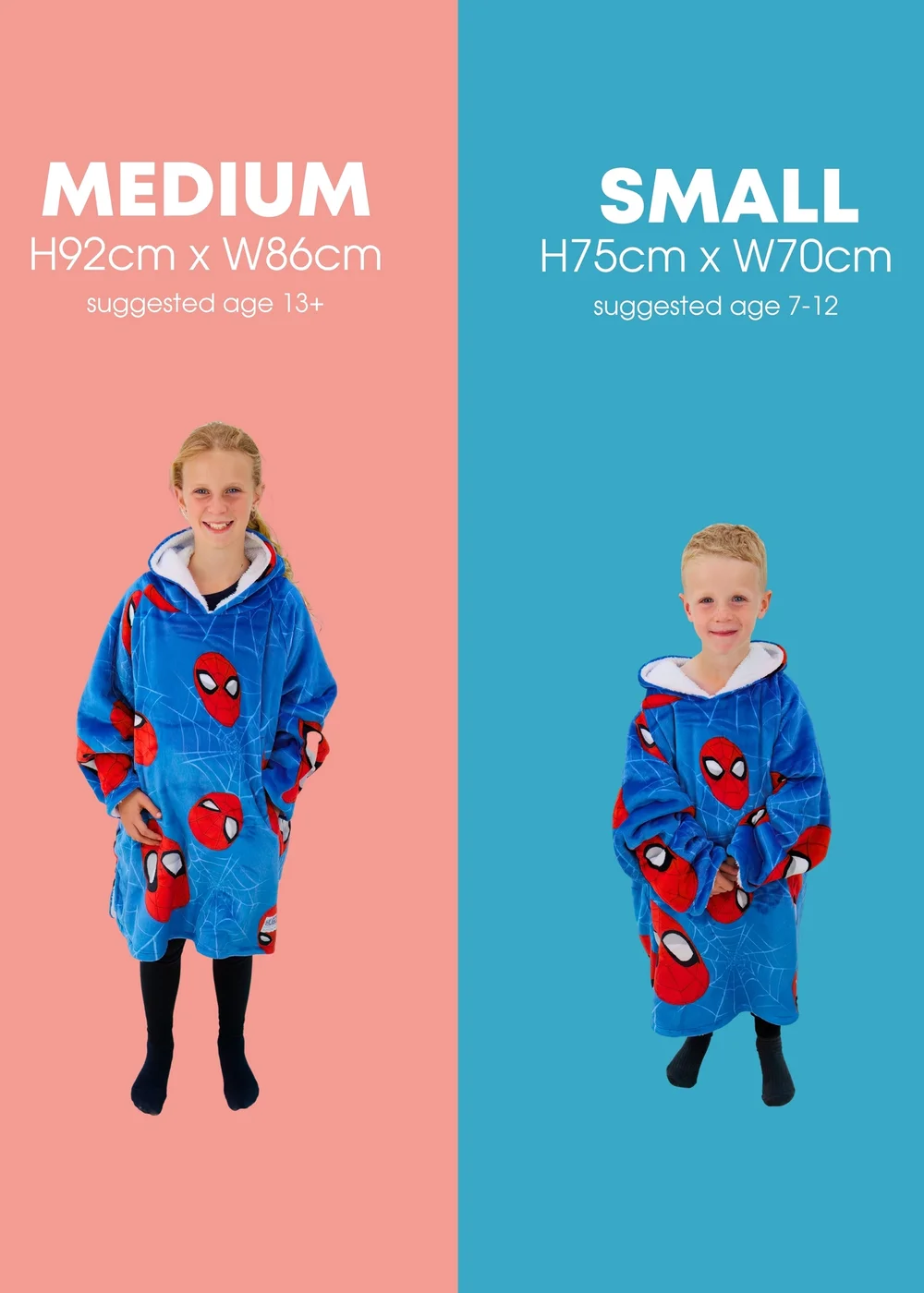 Spiderman Heads Up Wearable Hooded Fleece - Small Image 6