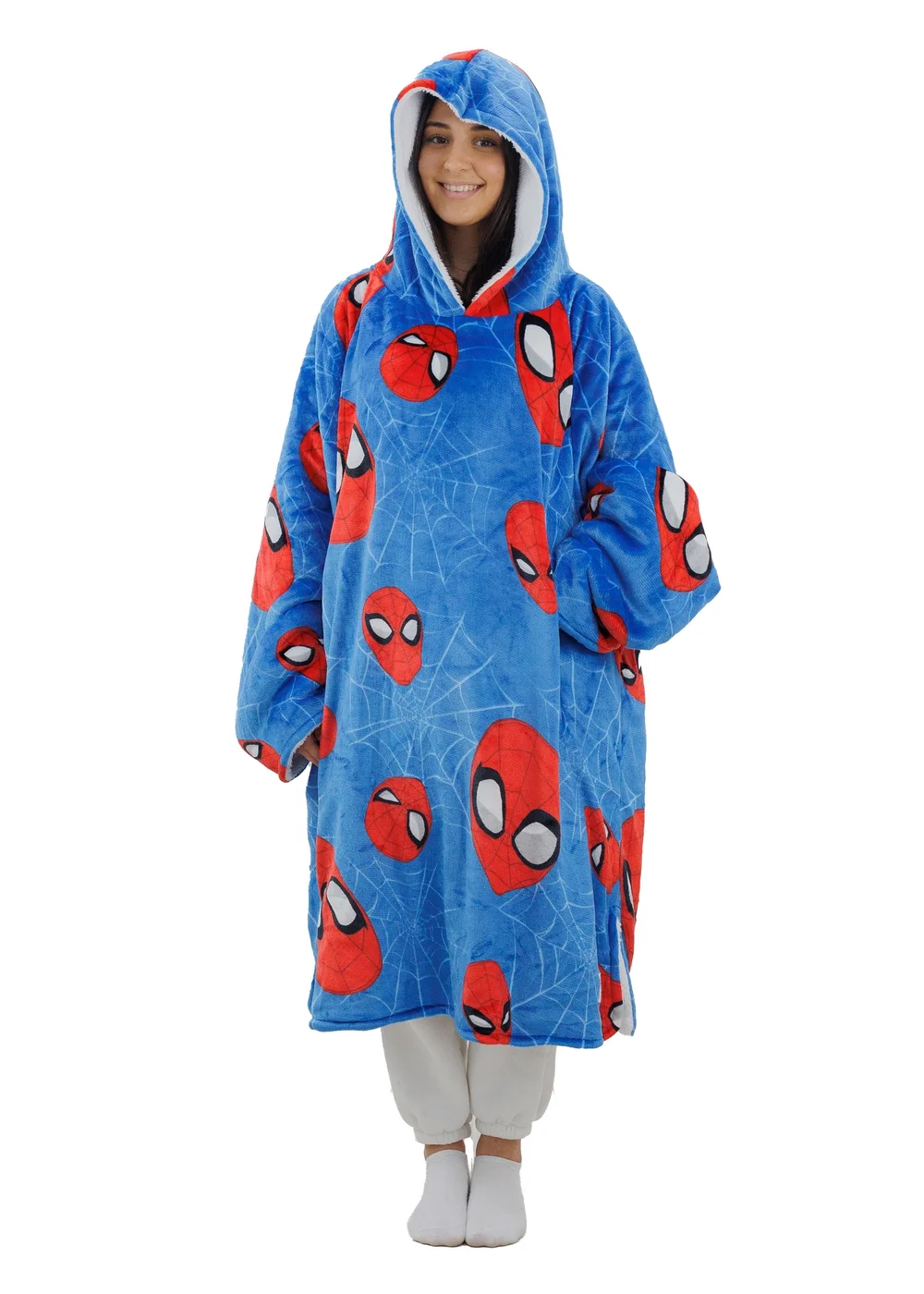 Spiderman Heads Up Wearable Hooded Fleece - Small Image 2