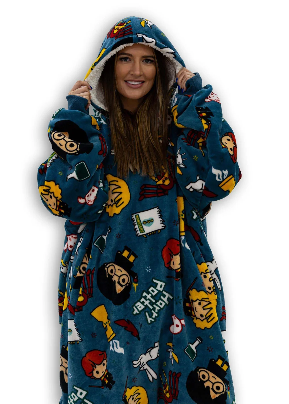 Harry Potter Hooded Sherpa Lined Fleece with Cushion Cover - Medium Image 1