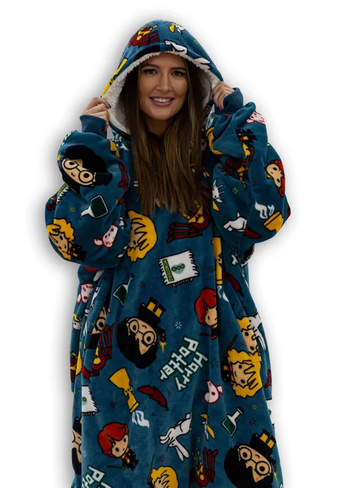 Harry Potter Hooded Sherpa Lined Fleece with Cushion Cover - Medium Image 1