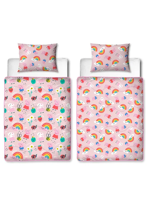 Peppa Pig Lovely Coverless Quilt Reversible Duvet Set - Junior Image 5