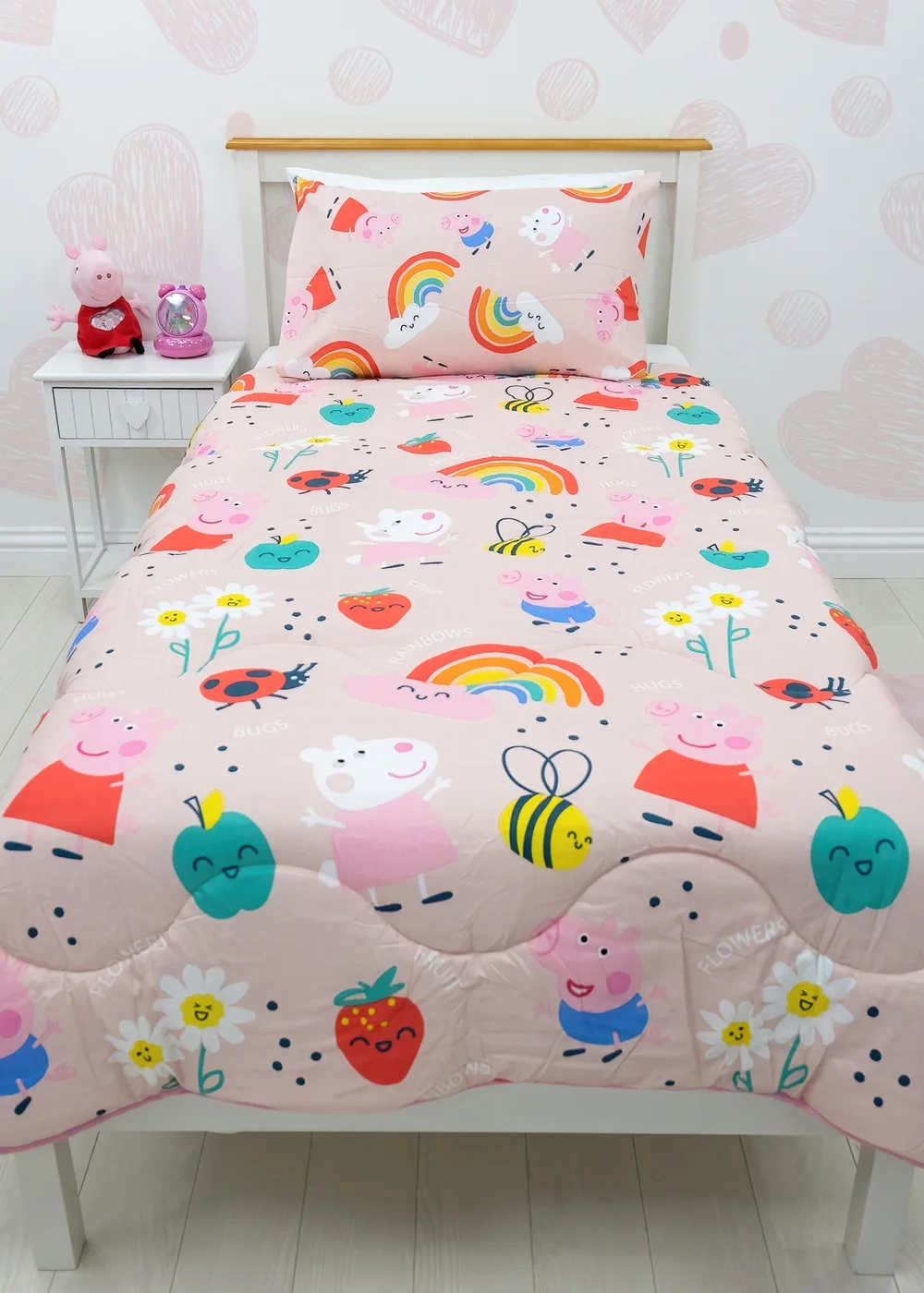 Peppa Pig Lovely Coverless Quilt Reversible Duvet Set - Junior Image 1