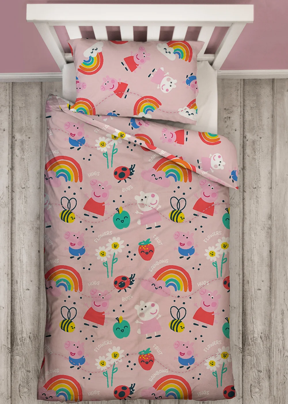 Peppa Pig Lovely Coverless Quilt Reversible Duvet Set - Junior Image 2