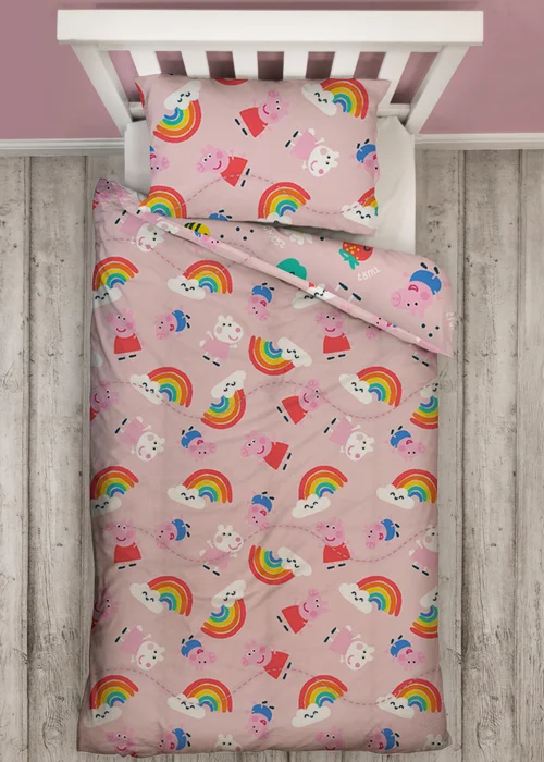 Peppa Pig Lovely Coverless Quilt Reversible Duvet Set - Junior Image 4