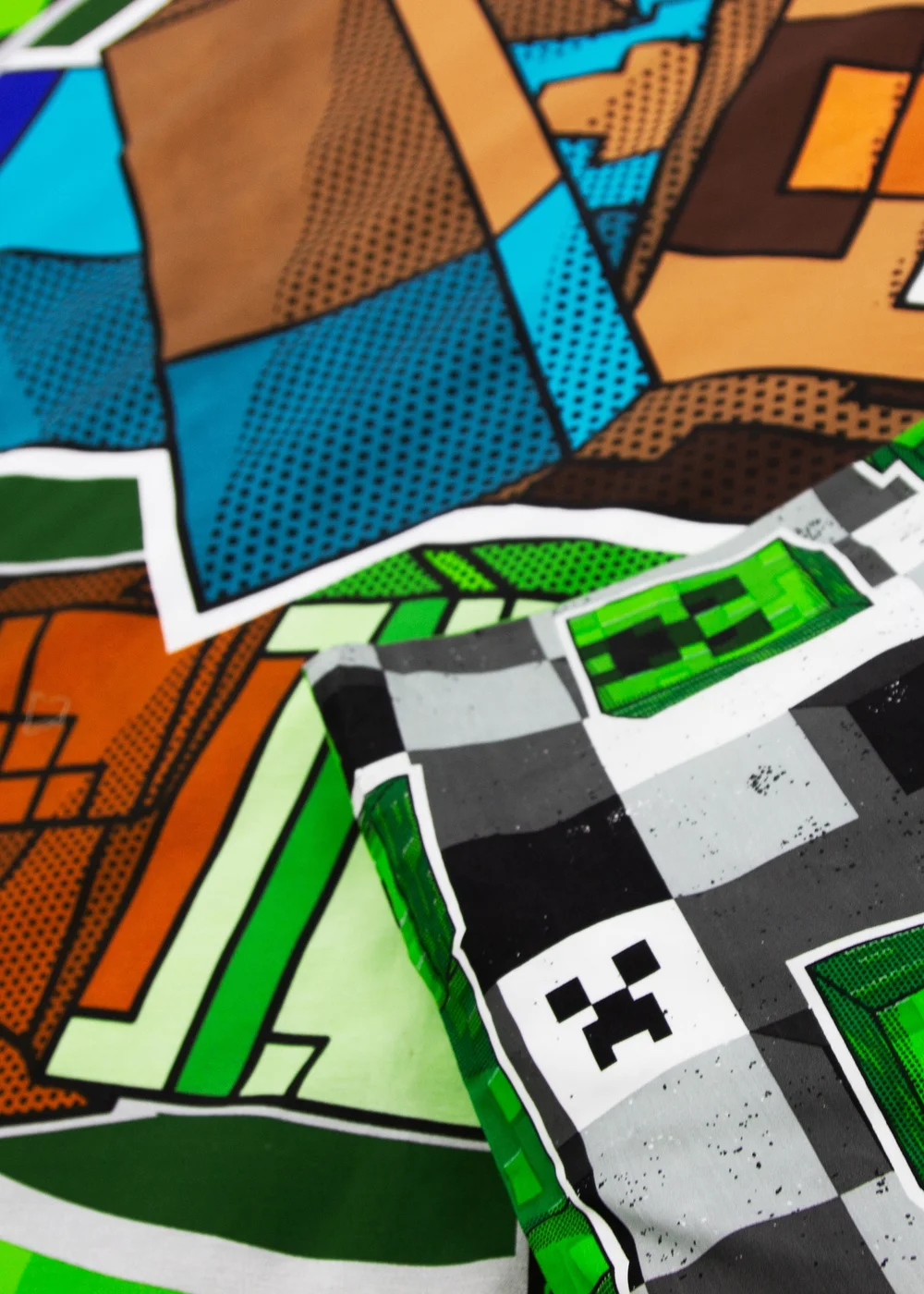 Minecraft Block Check Reversible Duvet Cover Set - Single Image 3