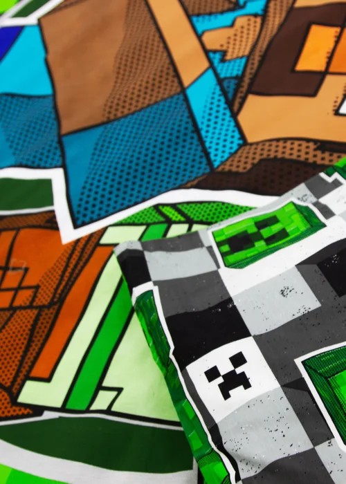 Minecraft Block Check Reversible Duvet Cover Set - Single Image 3