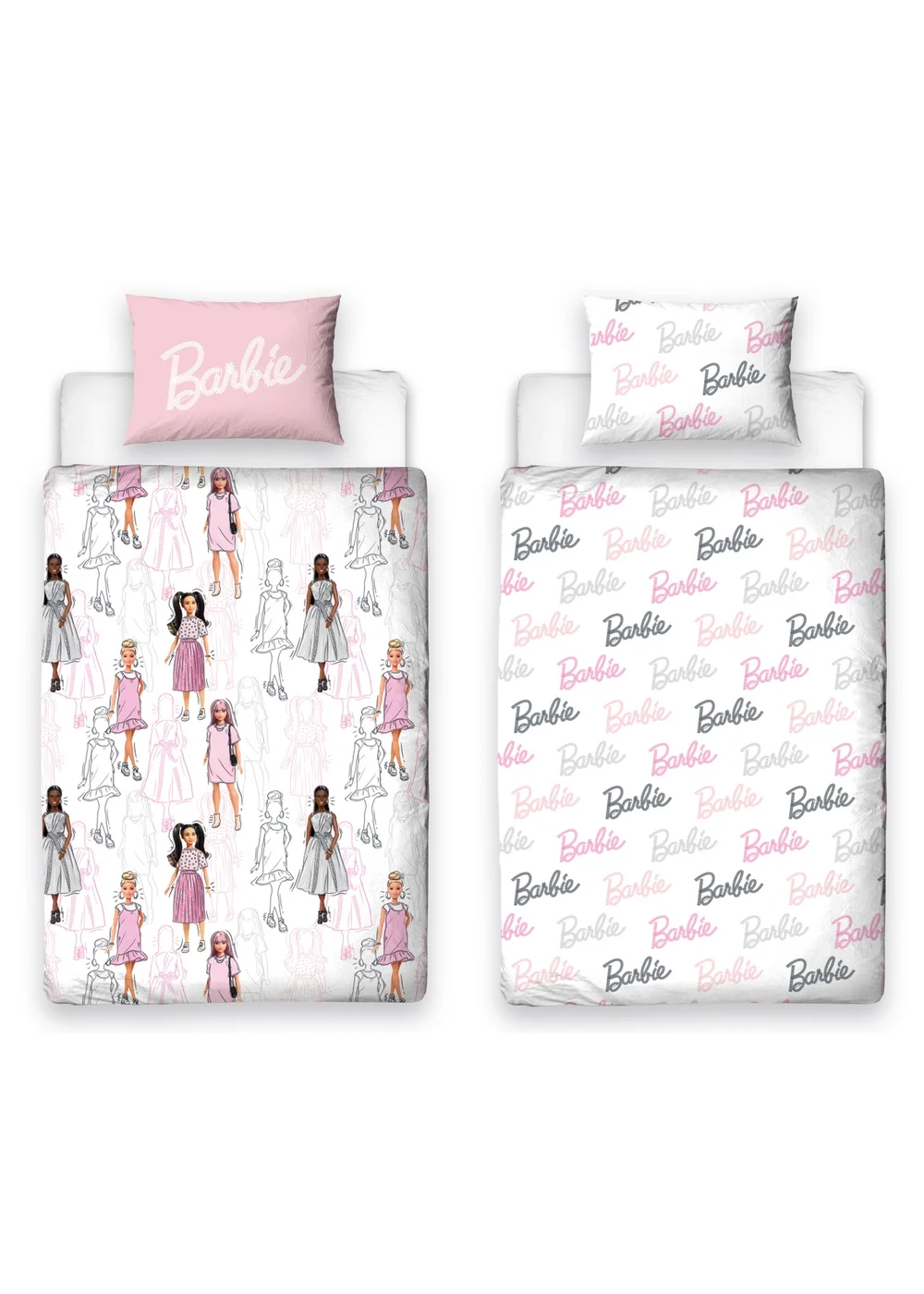 Barbie Figures Reversible Duvet Cover Set - Double Image 4