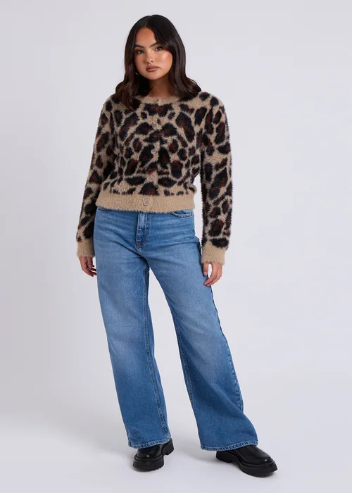 Urban Bliss Brown Leopard Print Cardigan - S Image 3