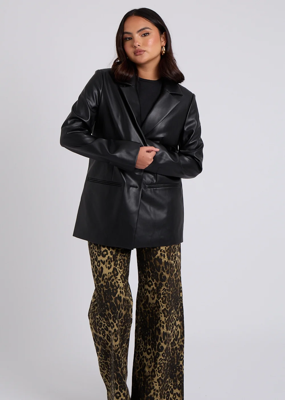 Urban Bliss Black PU Blazer - 8 Image 3
