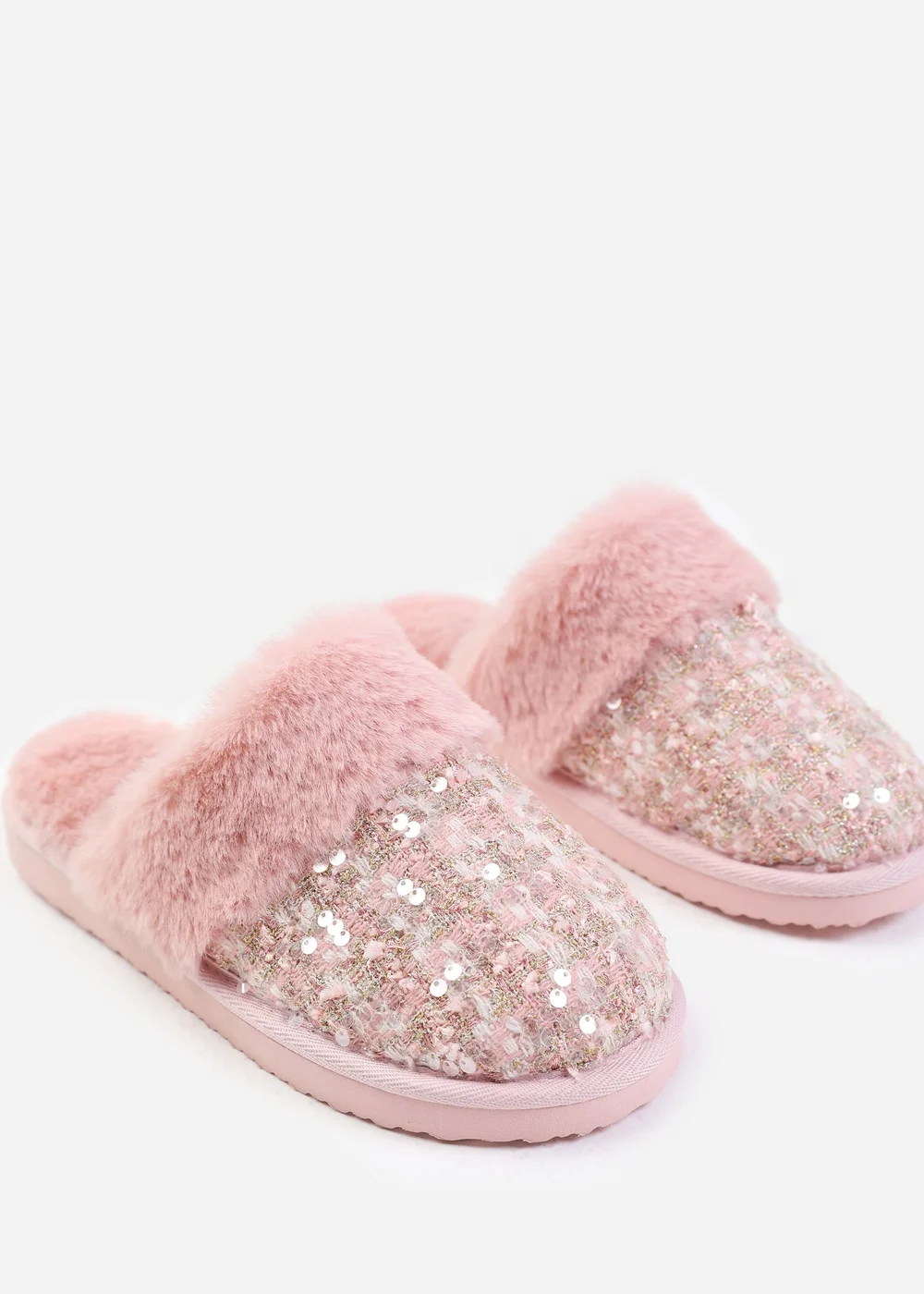 Where's That From Pink Cozy Slip On Sequin Slippers - 3 Image 3