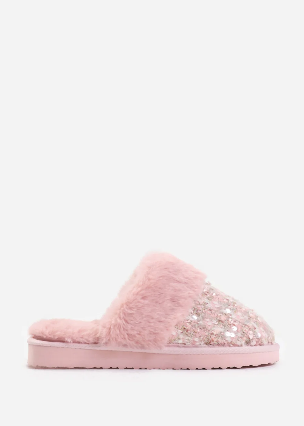 Where's That From Pink Cozy Slip On Sequin Slippers - 3 Image 2