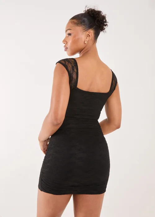 Pink Vanilla Black Lace Sweetheart Mini Dress - 6 Image 2