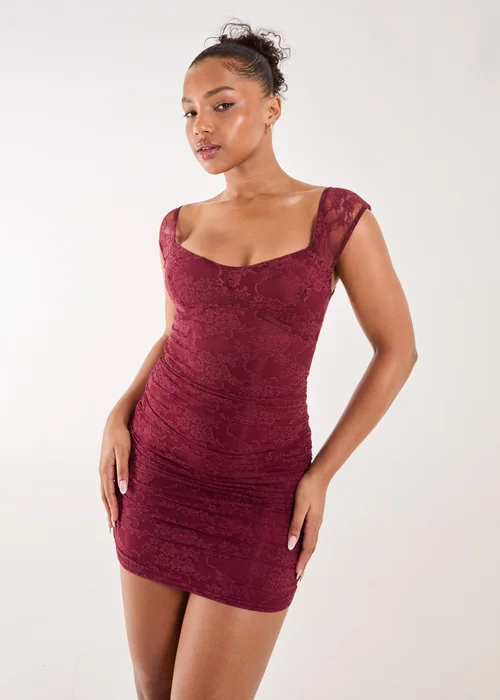 Pink Vanilla Red Lace Sweetheart Mini Dress - 6 Image 1