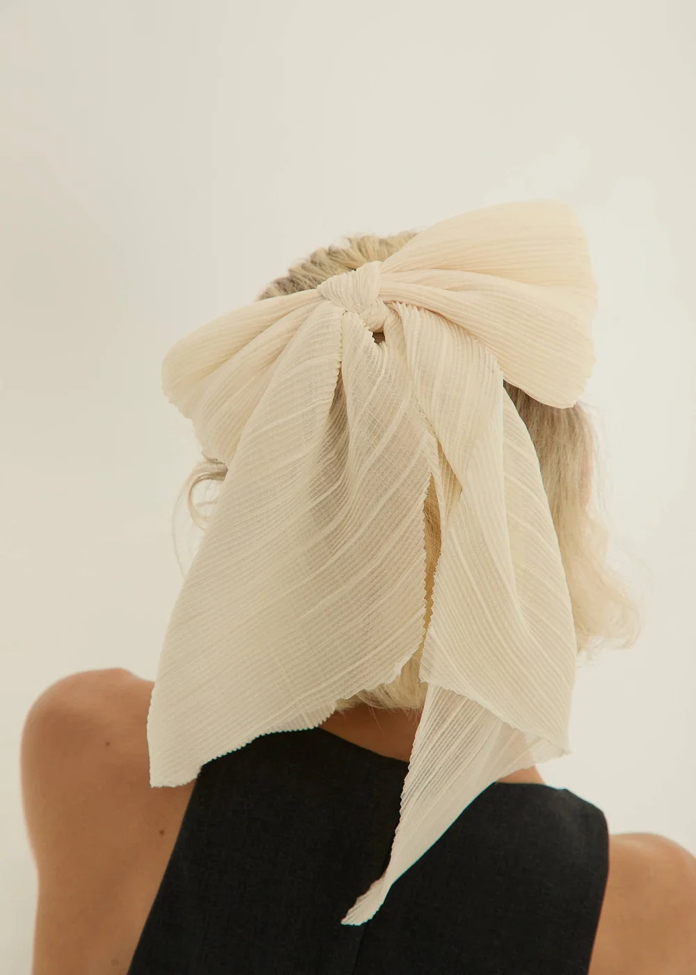 Madein Cream Oversized Elise Pleated Bow - One Size Image 2