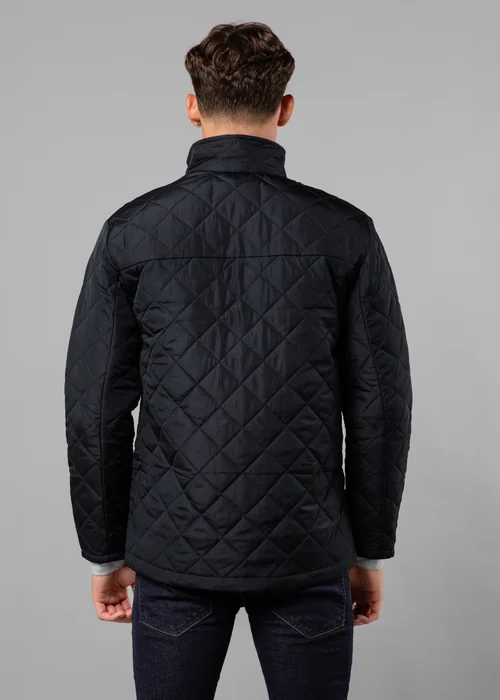 French Connection Navy Funnel Neck Diamond Quilted Jacket - S Image 2