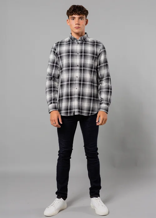 French Connection Ecru Cotton Flannel Long Sleeve Shirt - S Image 3