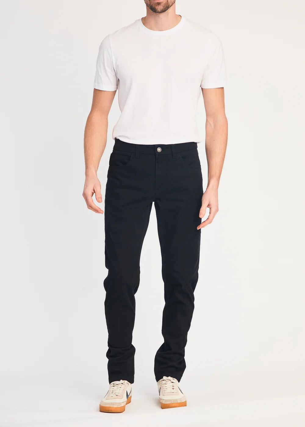 French Connection Black Cotton Five-Pocket Chino Trousers - S Image 1