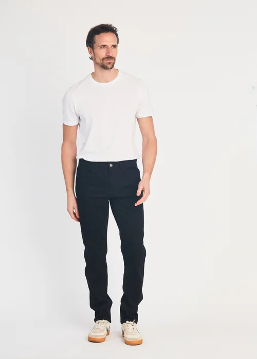 French Connection Black Cotton Five-Pocket Chino Trousers - S Image 3