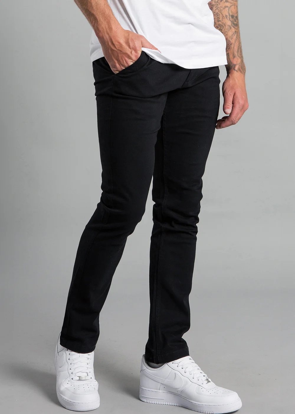 French Connection Black Cotton Regular Fit Chino Trousers - S Image 3