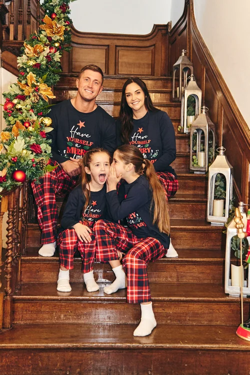 In The Style Multi Slogan Print Matching Family Pyjama Set - Size 6-8 Image 2