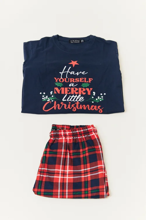 In The Style Multi Slogan Print Matching Family Pyjama Set - Size 6-8 Image 1