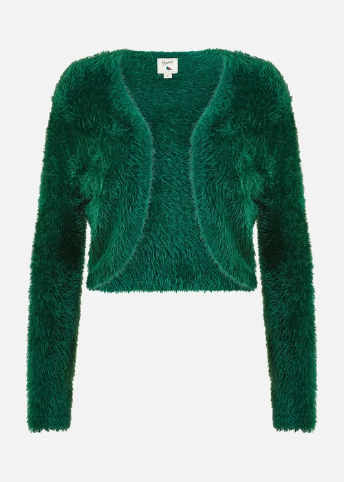 Yumi Green Eyelash Knit Bolero - M Image 3