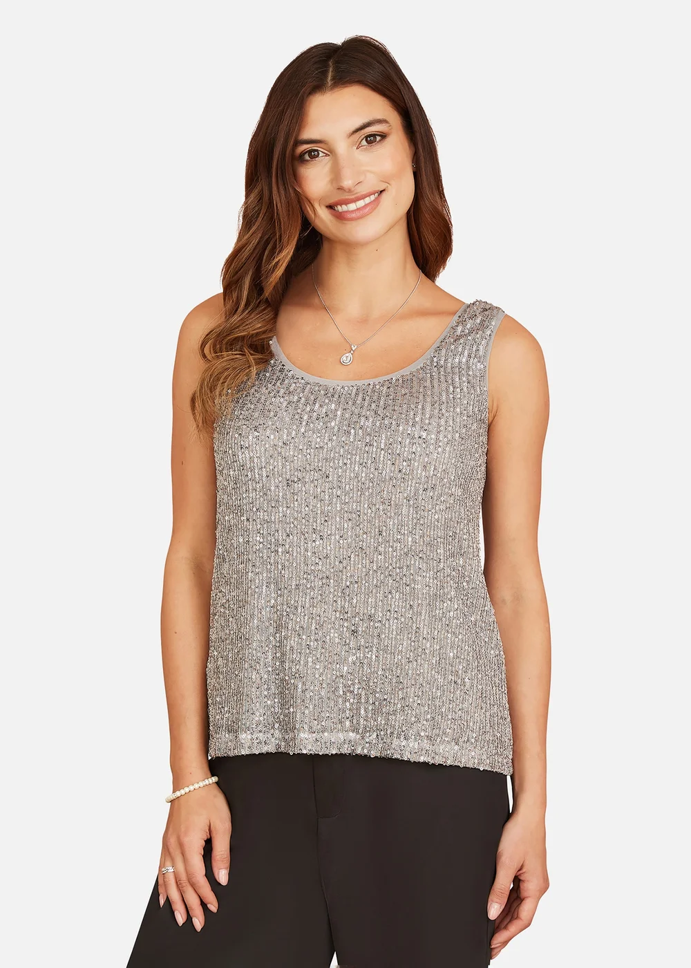Yumi Silver Sequin Vest - 8 Image 1