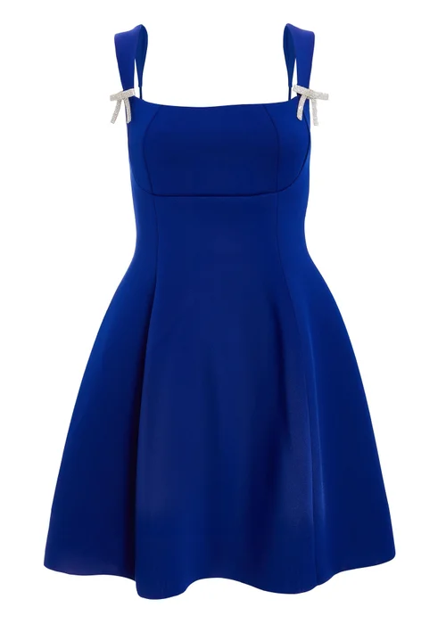 Quiz Blue A-Line Mini Dress - 4 Image 4