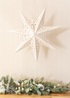 ValueLights White Velvet Star Light Plug in Wall Light Christmas Tree Topper (45cm x 45cm x 13cm) - One Size Image 1