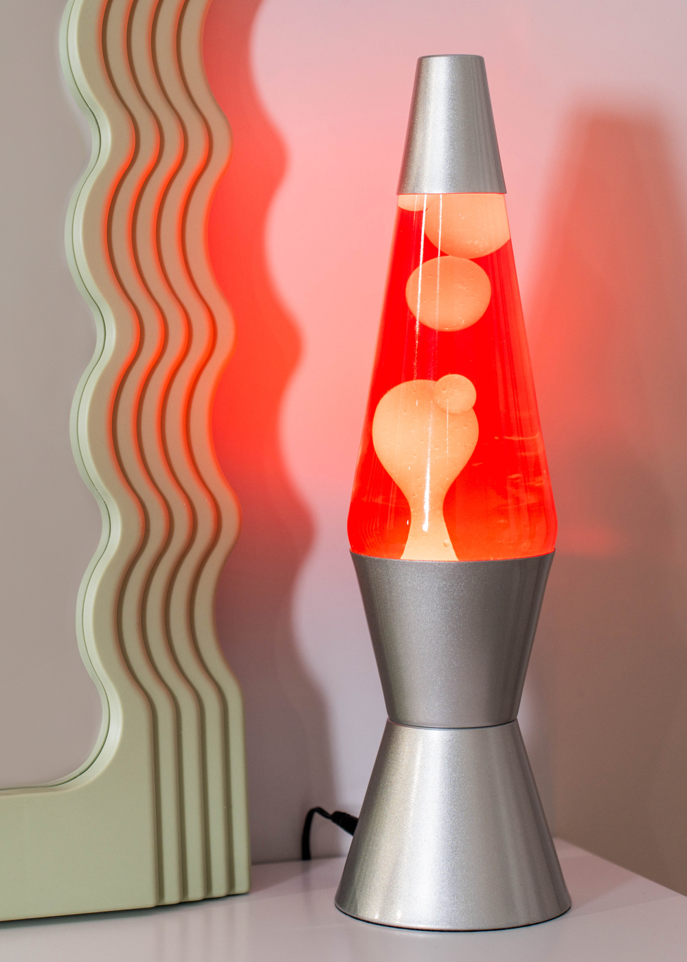 ValueLights Razzo LED Red and White Lava Lamp (37.5cm x 10.5cm x 10.5cm) - One Size Image 1