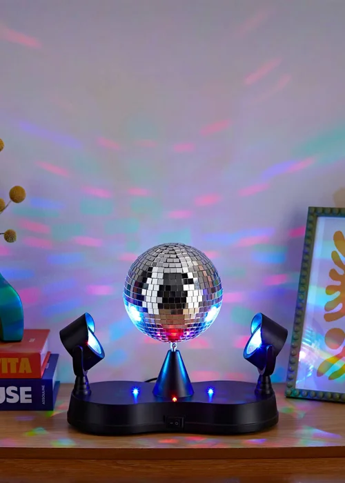 ValueLights Dolly Disco Ball Rotating RGB LED SpotLight Table Lamp (23.5cm x 15cm x 27cm) - One Size Image 1