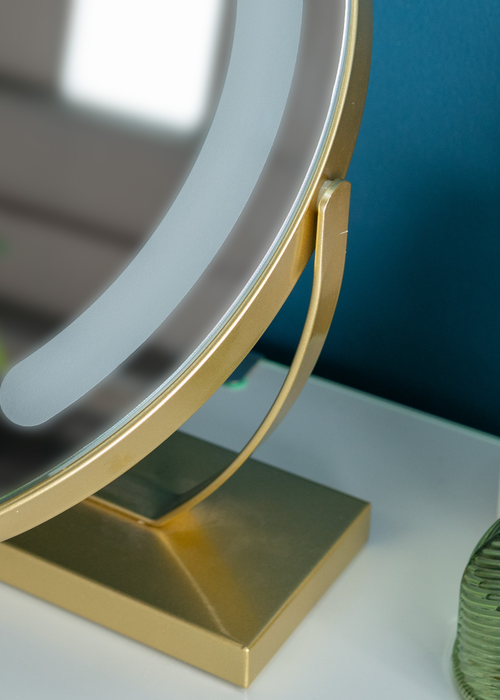 ValueLights Gold Vanity Adjustable Make Up Mirror with Dimmable Light (38cm x 41cm x 10cm) - One Size Image 3