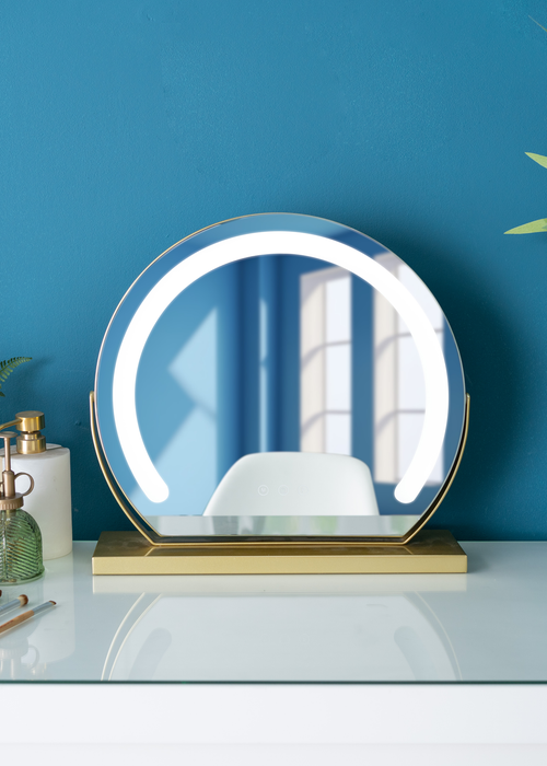 ValueLights Gold Vanity Adjustable Make Up Mirror with Dimmable Light (38cm x 41cm x 10cm) - One Size Image 4