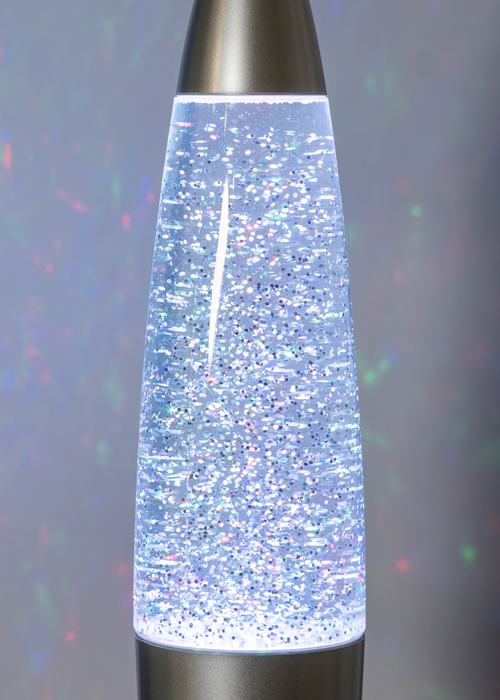 ValueLights Rizzo Colour Changing LED Silver Glitter Lamp (35cm x 9cm x 9cm) - One Size Image 2
