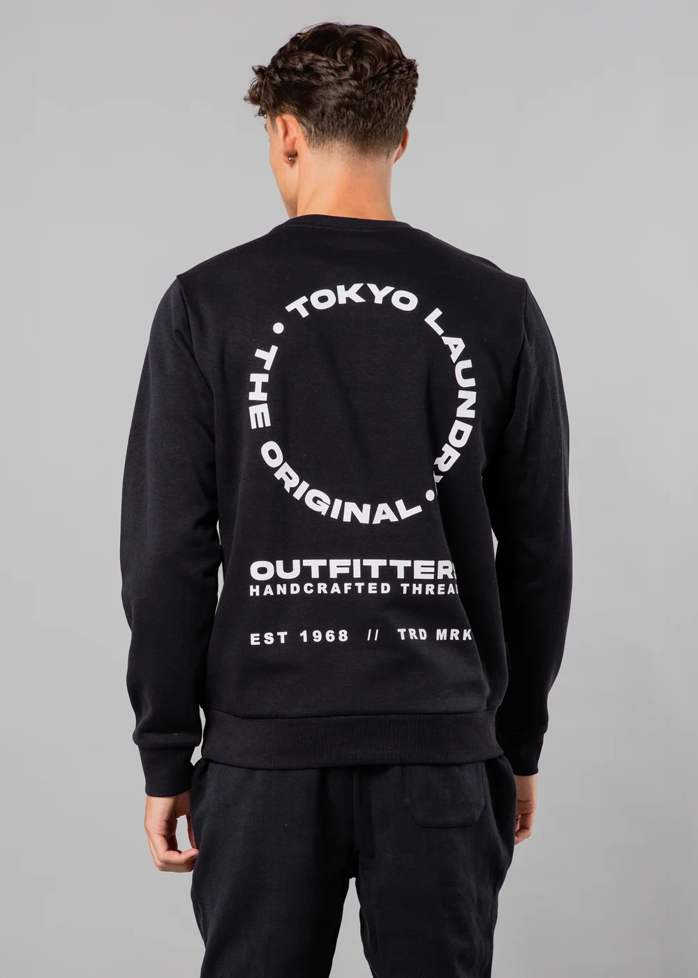 Tokyo Laundry Navy Crew Neck Sweatshirt with Logo Print - S Image 2