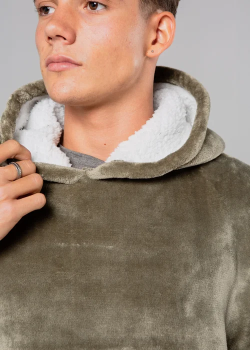 Tokyo Laundry Khaki Hooded Blanket with Kangaroo Pocket - One Size Image 2
