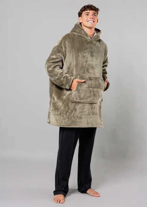 Tokyo Laundry Khaki Hooded Blanket with Kangaroo Pocket - One Size Image 1