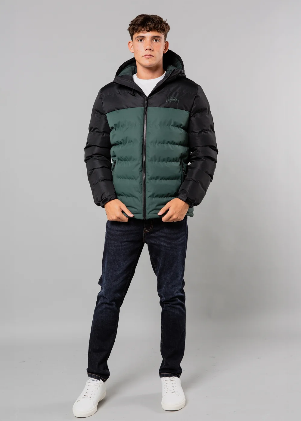 Tokyo Laundry Black Colour Block Hooded Puffer Jacket with Microfleece Lining - S Image 3