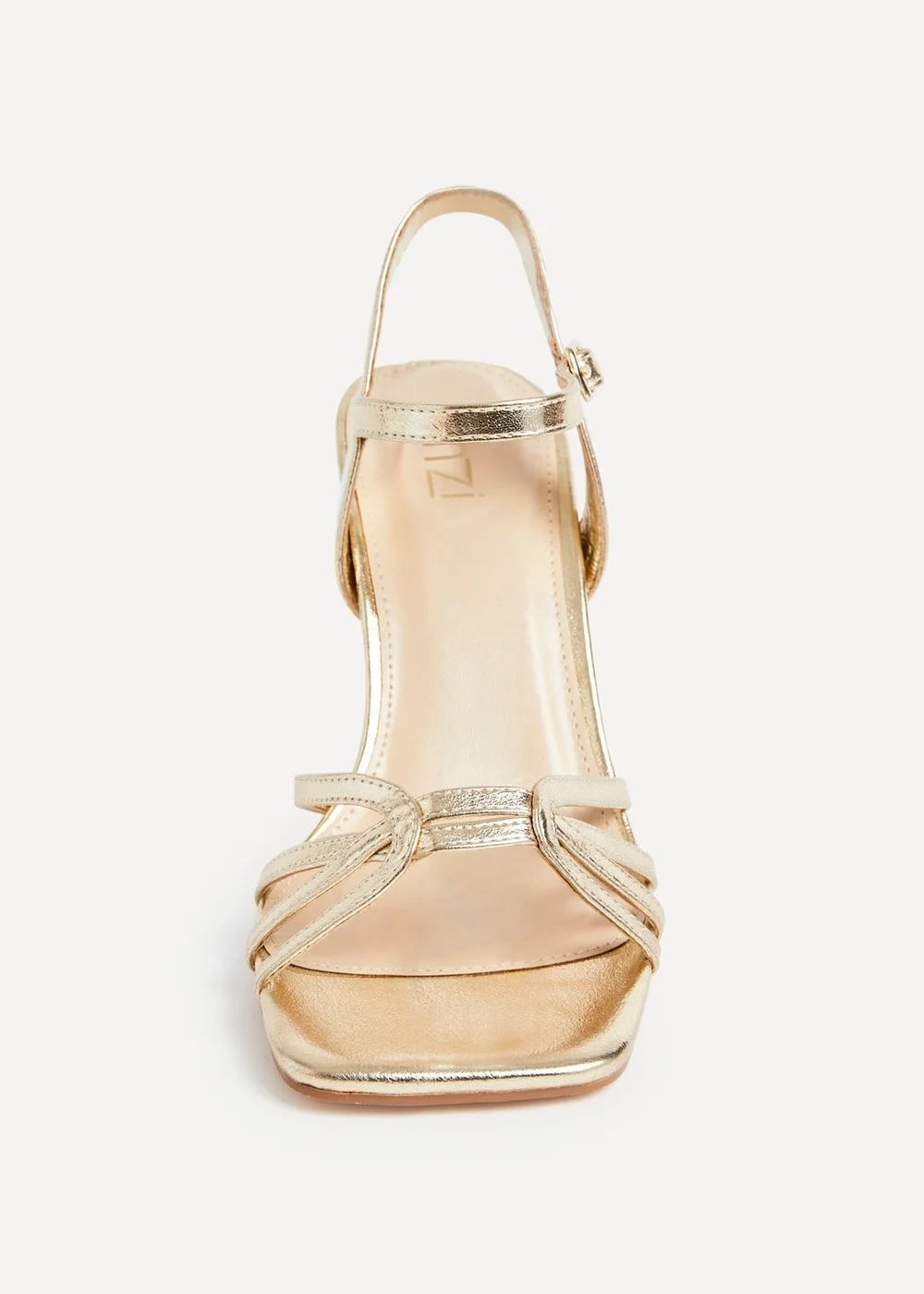 Linzi Helena Wide Fit Gold Faux Leather Heeled Sandals - 3 Image 5