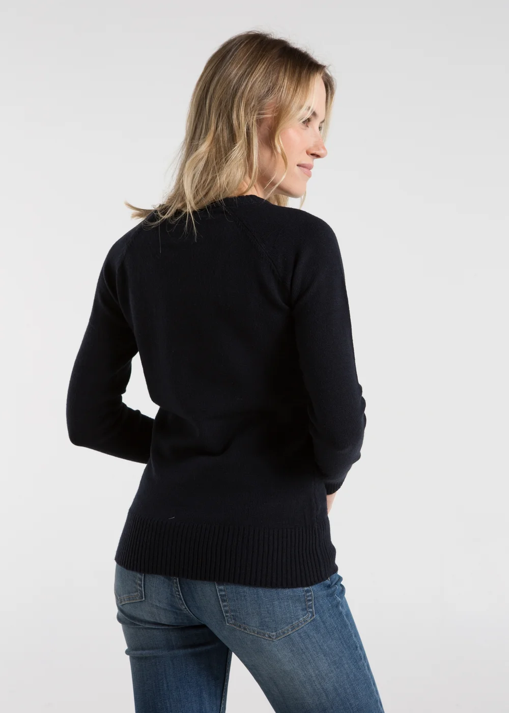 French Connection Navy Cosy Soft Touch Crew Neck Raglan Jumper - XS Image 2