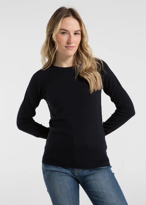 French Connection Navy Cosy Soft Touch Crew Neck Raglan Jumper - XS Image 4