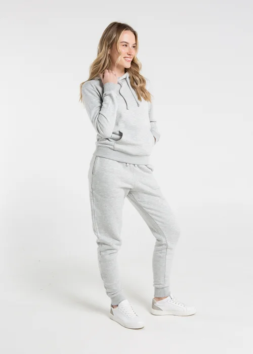 French Connection Light Grey Cotton Blend Regular Fit Logo Hoody - Extra small Image 3