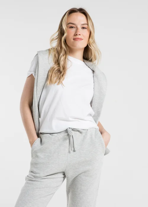 French Connection Light Grey Cotton Blend Regular Fit Logo Hoody - Extra small Image 4