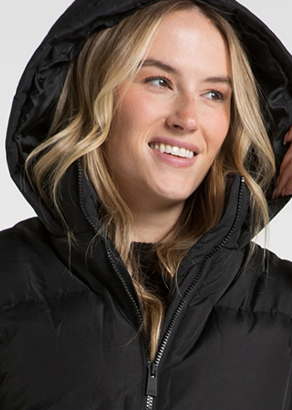French Connection Black Longline Quilted Gilet with Hood - XS Image 4