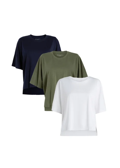 French Connection Navy 3-Pack Cotton Crew Neck Boxy Fit Short Sleeve T-Shirts - Extra small Image 1