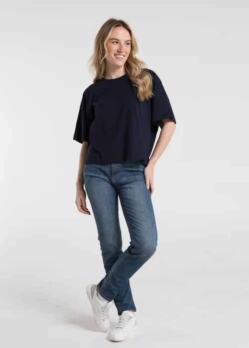 French Connection Navy 3-Pack Cotton Crew Neck Boxy Fit Short Sleeve T-Shirts - Extra small Image 4