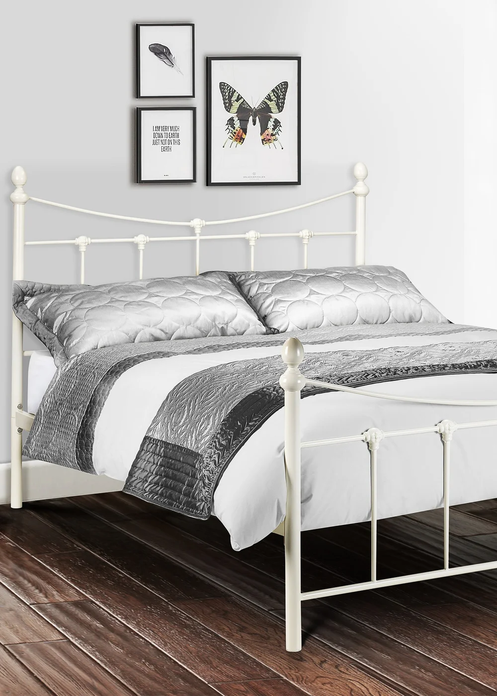 Julian Bowen Stone White Rebecca Bed - Single Image 1