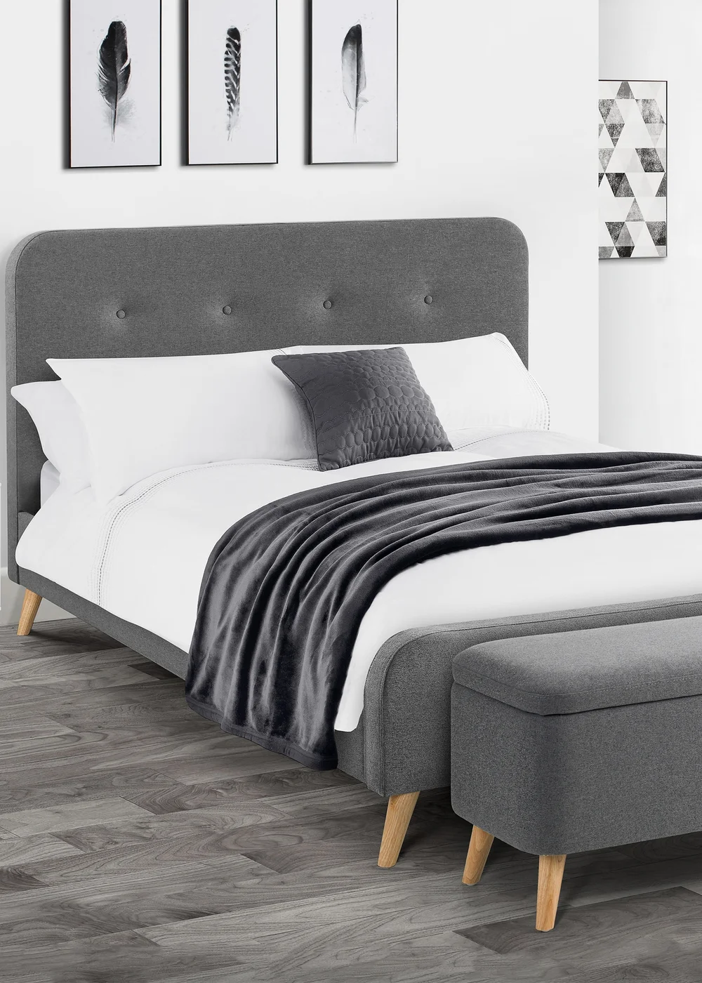 Julian Bowen Grey Astrid Bed - King Image 1