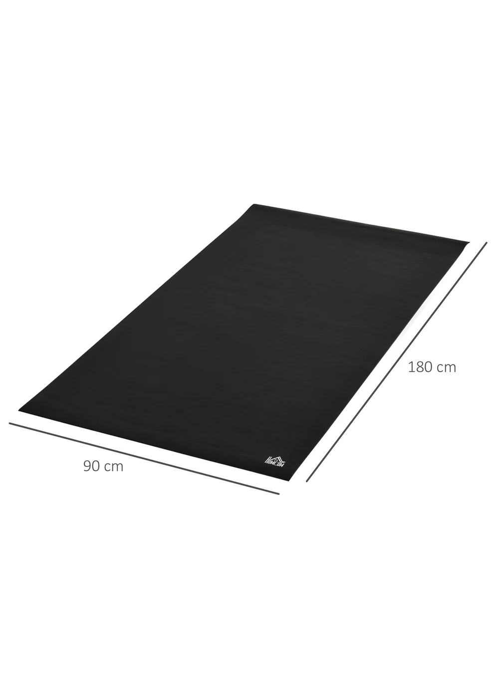 HOMCOM Black Thick Gym Equipment Mat Non-slip Floor Protector Mat - One Size Image 3